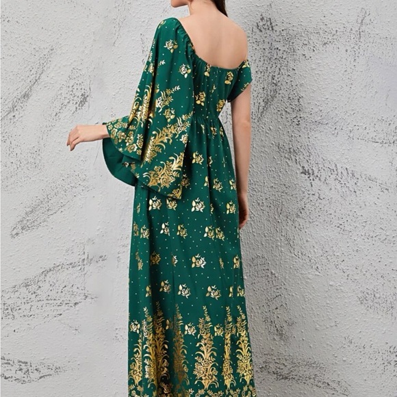 Indo western golden print dress - Picture 3 of 3